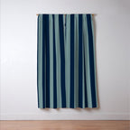 Classic Indigo Blue Cove Stripe Window Curtain Gallery Image 3
