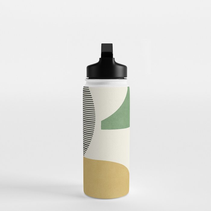 Abstract Lines Composition - Green Yellow Water Bottle Gallery Image 3