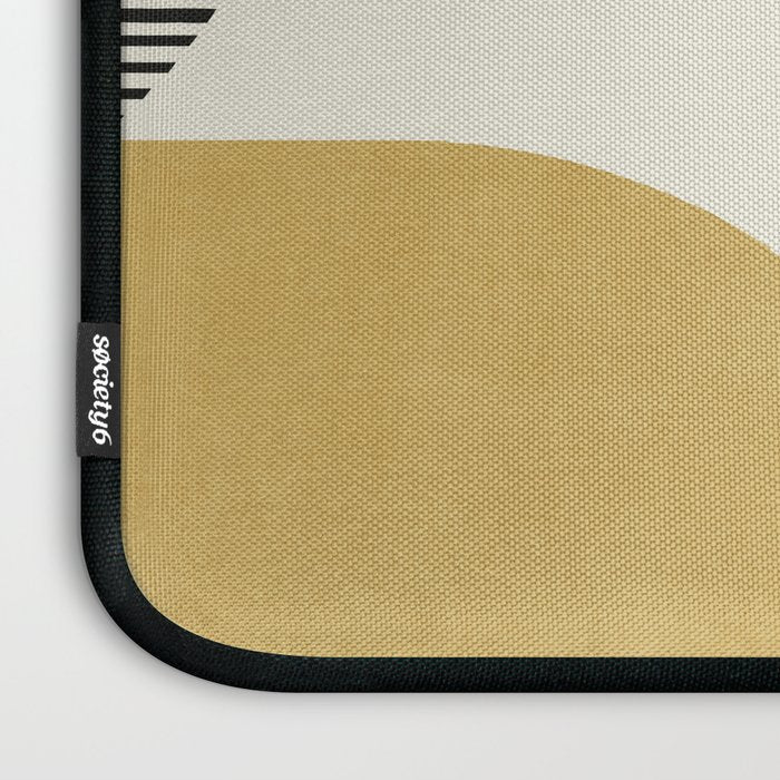 Abstract Lines Composition - Green Yellow Laptop Sleeve Gallery Image 3