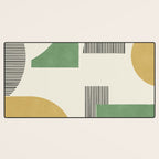 Abstract Lines Composition - Green Yellow Desk Mat Gallery Image 3
