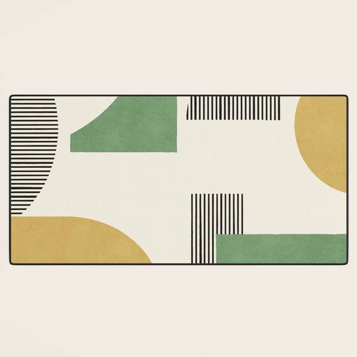 Abstract Lines Composition - Green Yellow Desk Mat Gallery Image 3