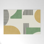 Abstract Lines Composition - Green Yellow Welcome Mat Gallery Image 1