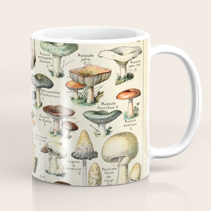 Vintage Mushroom & Fungi Chart by Adolphe Millot Coffee Mug Gallery Image 1