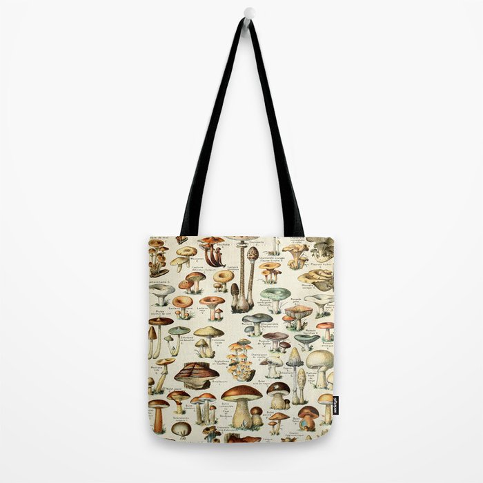 Vintage Mushroom & Fungi Chart by Adolphe Millot Tote Bag Gallery Image 2