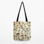 Vintage Mushroom & Fungi Chart by Adolphe Millot Tote Bag Gallery Image 2