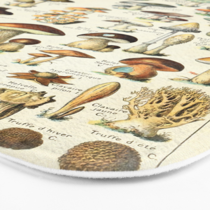 Vintage Mushroom & Fungi Chart by Adolphe Millot Bath Mat Gallery Image 3