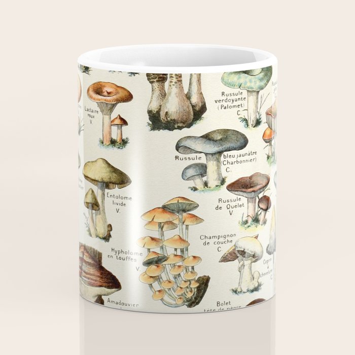 Vintage Mushroom & Fungi Chart by Adolphe Millot Coffee Mug Gallery Image 4