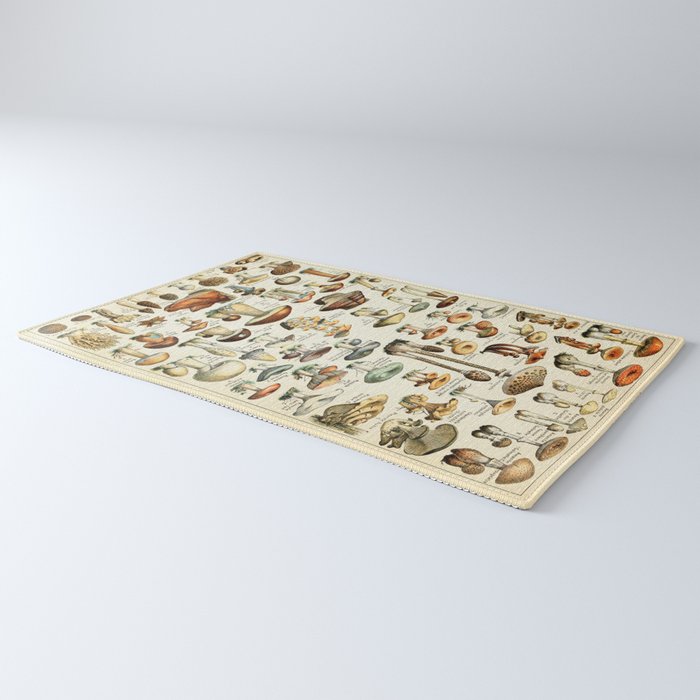 Vintage Mushroom & Fungi Chart by Adolphe Millot Rug Gallery Image 3