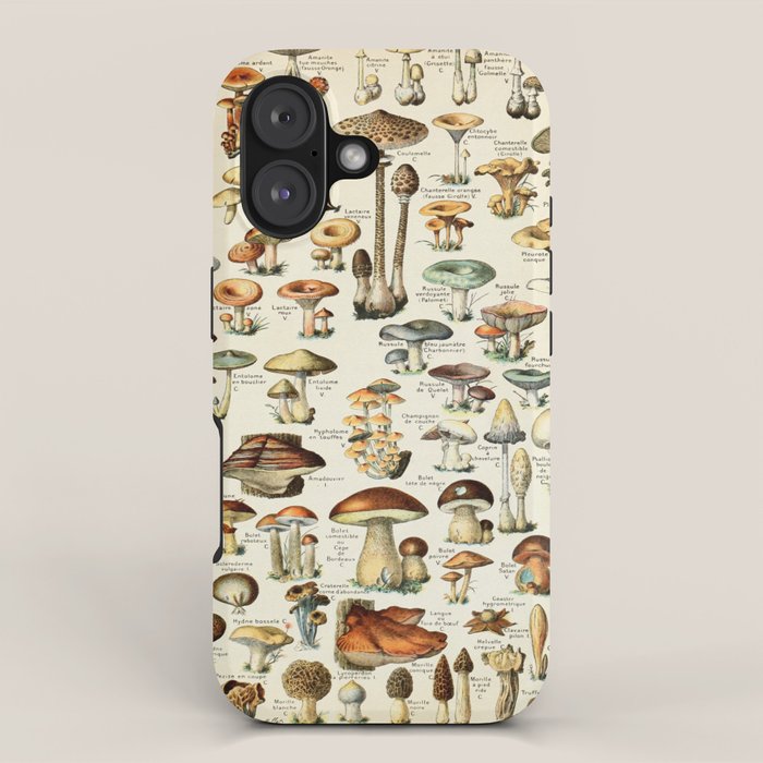 Vintage Mushroom & Fungi Chart by Adolphe Millot iPhone Case Gallery Image 1