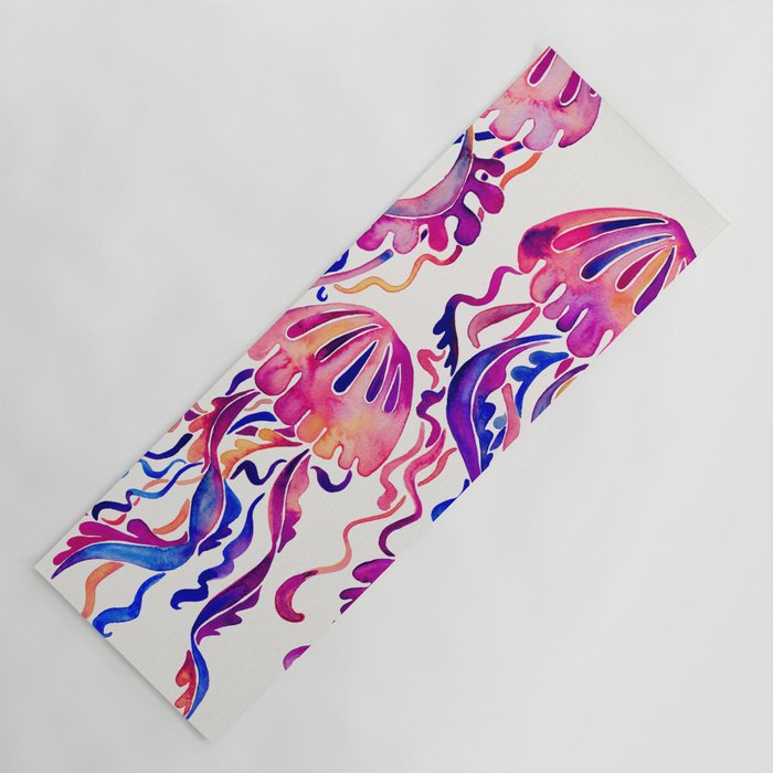 Jellyfish - Magenta Palette Yoga Mat Gallery Image 1