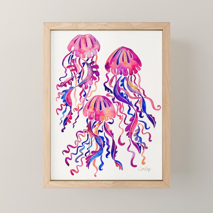 Jellyfish - Magenta Palette Mini Art Print Gallery Image 1