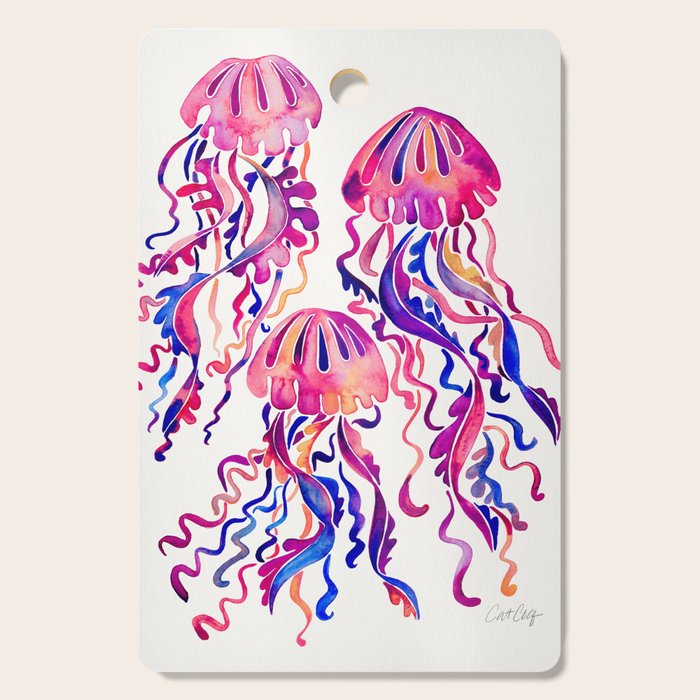 Jellyfish - Magenta Palette Cutting Board Gallery Image 1