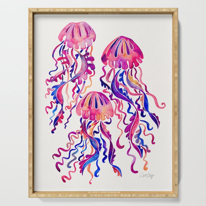 Jellyfish - Magenta Palette Serving Tray Gallery Image 1