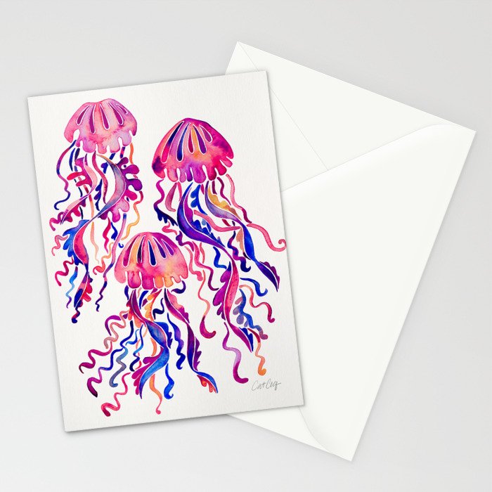 Jellyfish - Magenta Palette Stationery Card Gallery Image 2