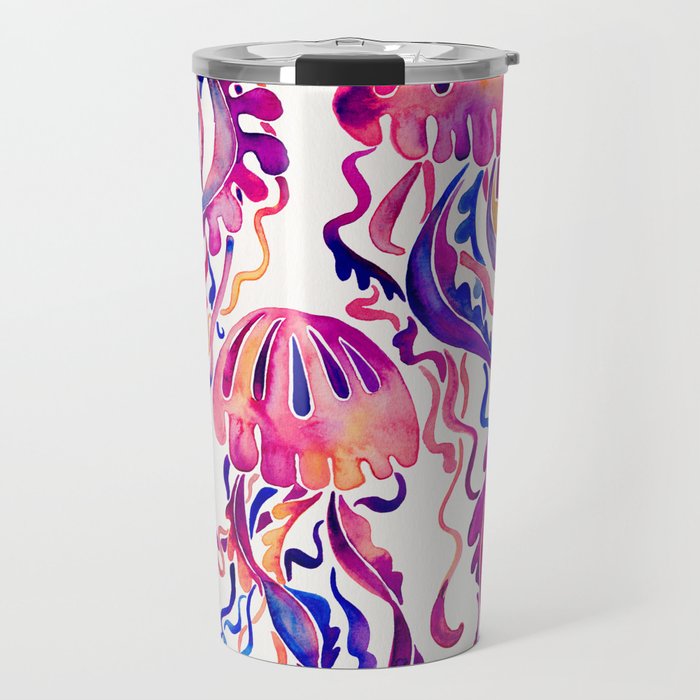 Jellyfish - Magenta Palette Travel Mug Gallery Image 1