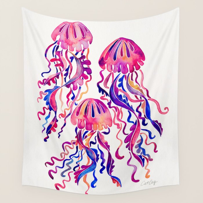 Jellyfish - Magenta Palette Wall Tapestry Gallery Image 1