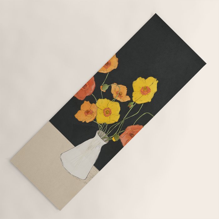 Field Wildflowers Black Yoga Mat Gallery Image 1
