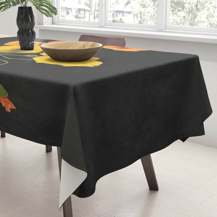 Field Wildflowers Black Tablecloth Gallery Image 3