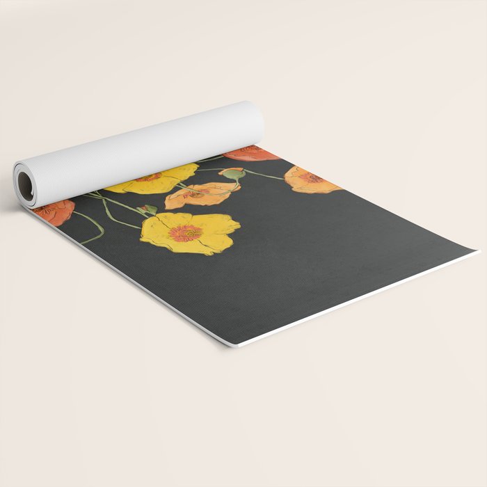 Field Wildflowers Black Yoga Mat Gallery Image 2