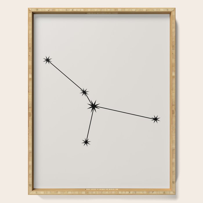 Cancer Zodiac Star Constellation Line Art White Serving Tray Gallery Image 1