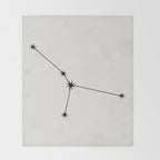 Cancer Zodiac Star Constellation Line Art White Throw Blanket Gallery Image 2
