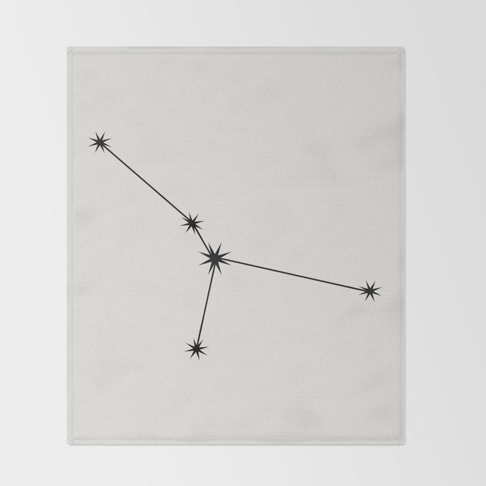 Cancer Zodiac Star Constellation Line Art White Throw Blanket Gallery Image 2