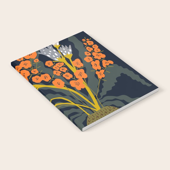 Matisse Flower Vase modern Illustration dark Notebook