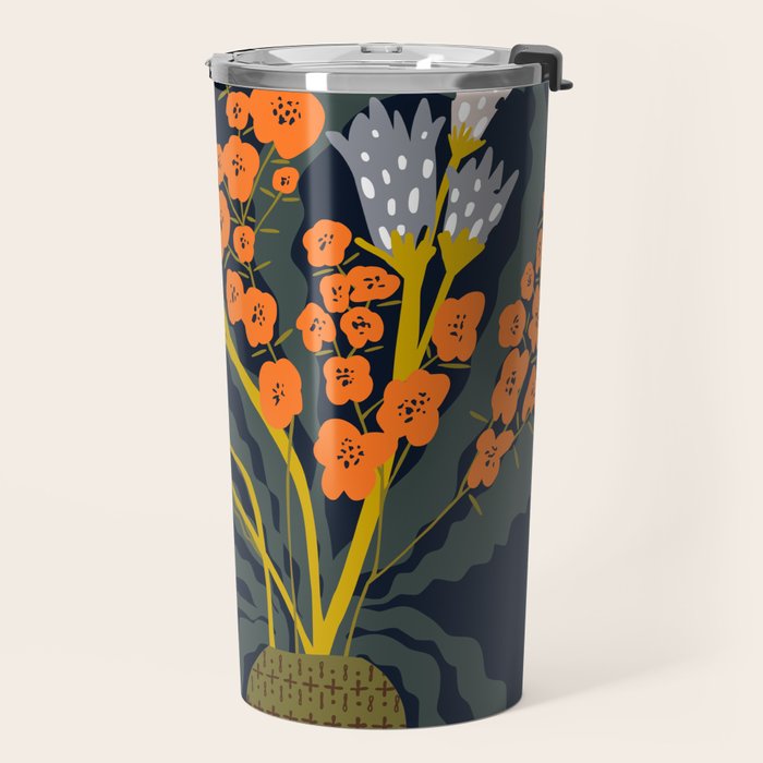 Matisse Flower Vase modern Illustration dark Travel Mug Gallery Image 2