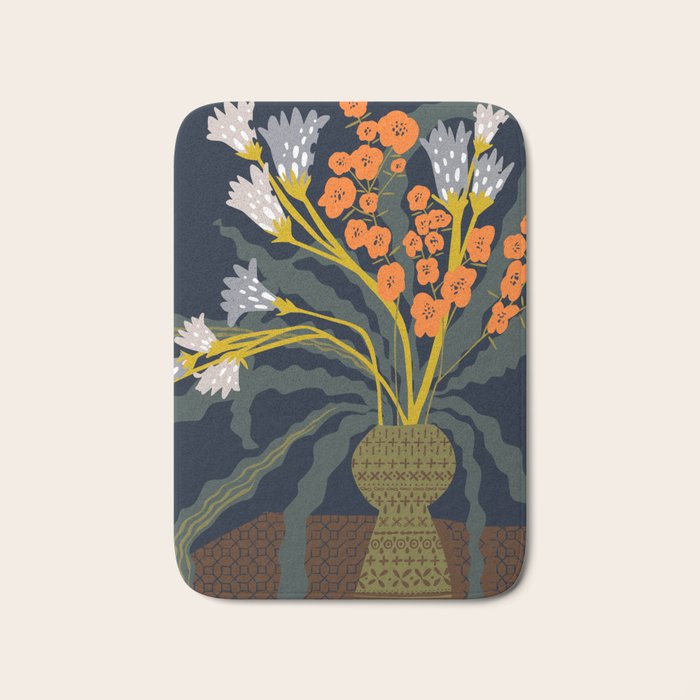 Matisse Flower Vase modern Illustration dark Bath Mat Gallery Image 1