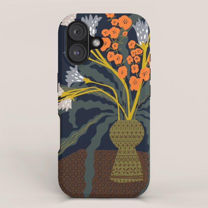 Matisse Flower Vase modern Illustration dark iPhone Case Gallery Image 1