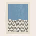Mid Century Modern Minimalist Blue Waves Rothko Inspired Color Field With Lines Geometric Style  Poster Gallery Image 4