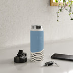 Mid Century Modern Minimalist Blue Waves Rothko Inspired Color Field With Lines Geometric Style  Water Bottle Gallery Image 4