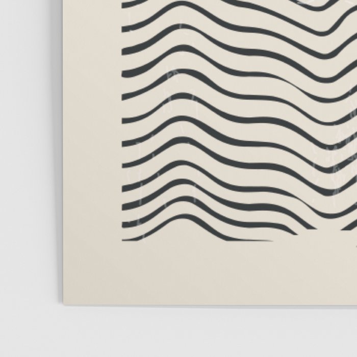 Mid Century Modern Minimalist Blue Waves Rothko Inspired Color Field With Lines Geometric Style  Poster Gallery Image 3