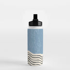 Mid Century Modern Minimalist Blue Waves Rothko Inspired Color Field With Lines Geometric Style  Water Bottle Gallery Image 2