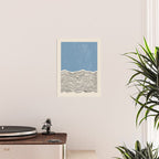 Mid Century Modern Minimalist Blue Waves Rothko Inspired Color Field With Lines Geometric Style  Poster Gallery Image 2