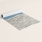Mid Century Modern Minimalist Blue Waves Rothko Inspired Color Field With Lines Geometric Style  Yoga Mat Gallery Image 2