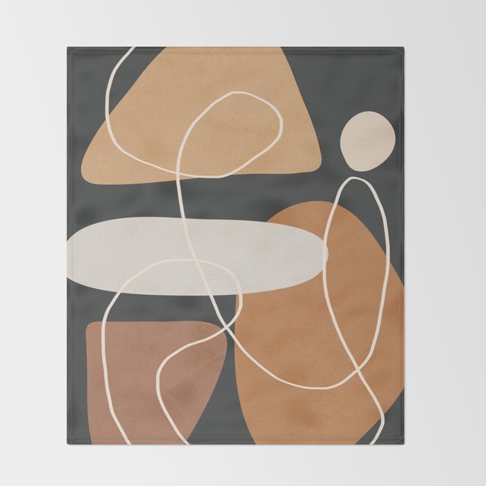 Minimal Colorful Abstract Shapes 1 Throw Blanket Gallery Image 2
