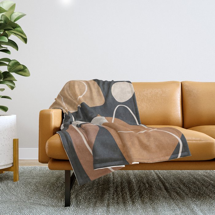 Minimal Colorful Abstract Shapes 1 Throw Blanket Gallery Image 1
