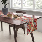 William Morris Vintage Strawberry Thief Red Pattern Table Runner Gallery Image 2
