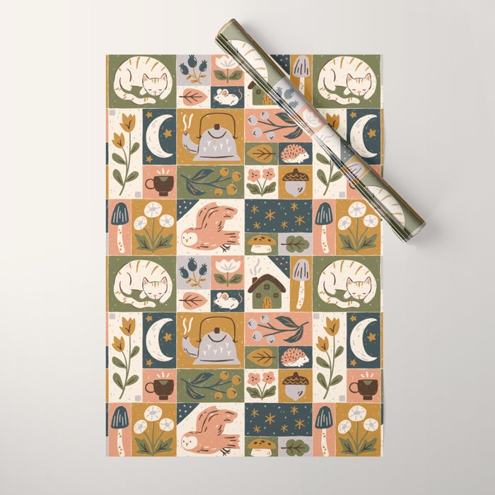 Repose - Cozy Patchwork Wrapping Paper Gallery Image 1