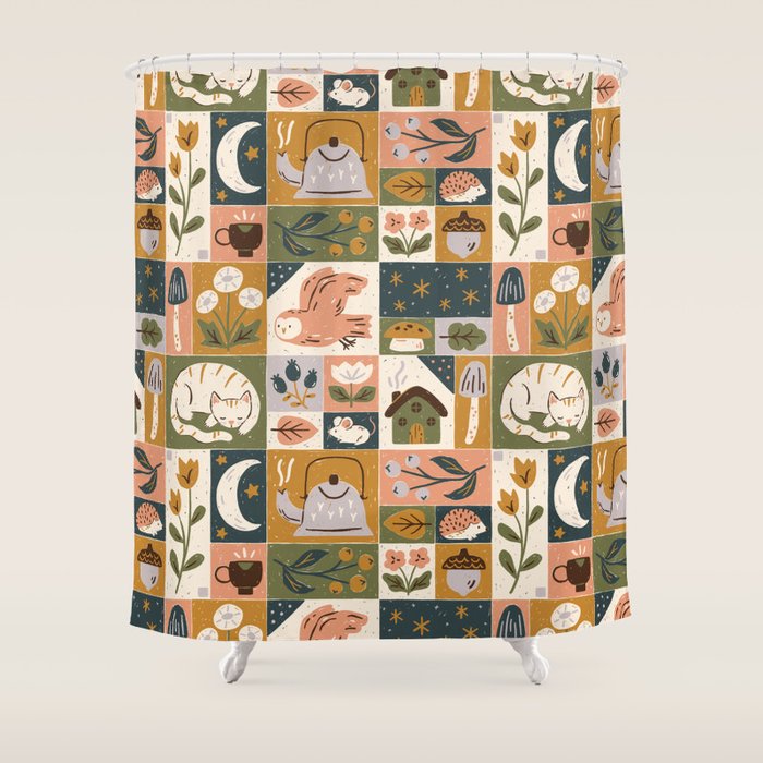 Repose - Cozy Patchwork Shower Curtain Gallery Image 1
