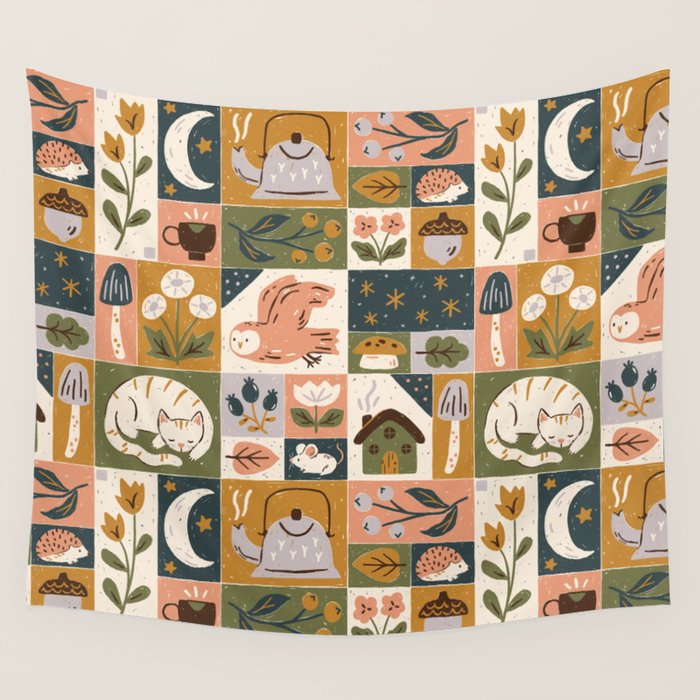 Repose - Cozy Patchwork Wall Tapestry Gallery Image 4