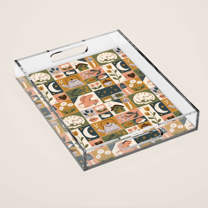 Repose - Cozy Patchwork Acrylic Tray Gallery Image 1