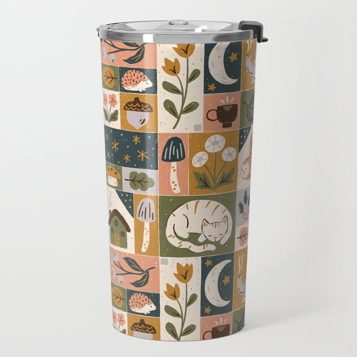 Repose - Cozy Patchwork Travel Mug Gallery Image 2