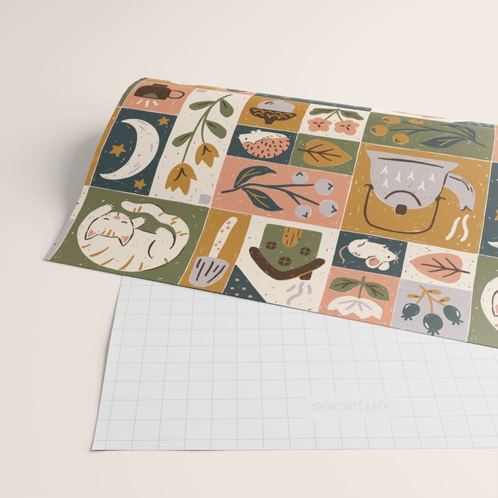 Repose - Cozy Patchwork Wrapping Paper Gallery Image 2