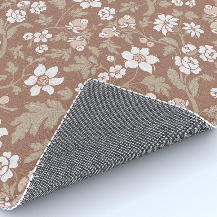Floral Mocha Mousse Pattern Rug Gallery Image 4