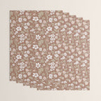 Floral Mocha Mousse Pattern Wrapping Paper Gallery Image 3