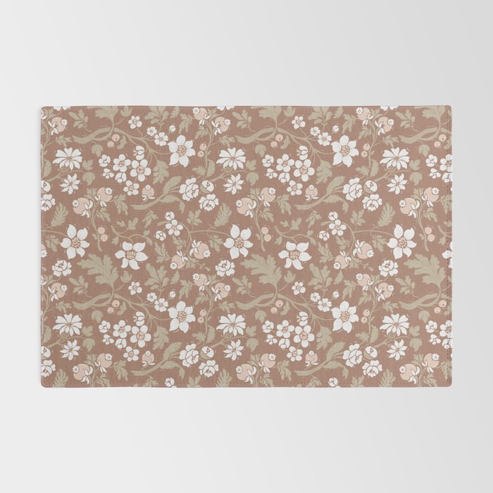 Floral Mocha Mousse Pattern Rug Gallery Image 2