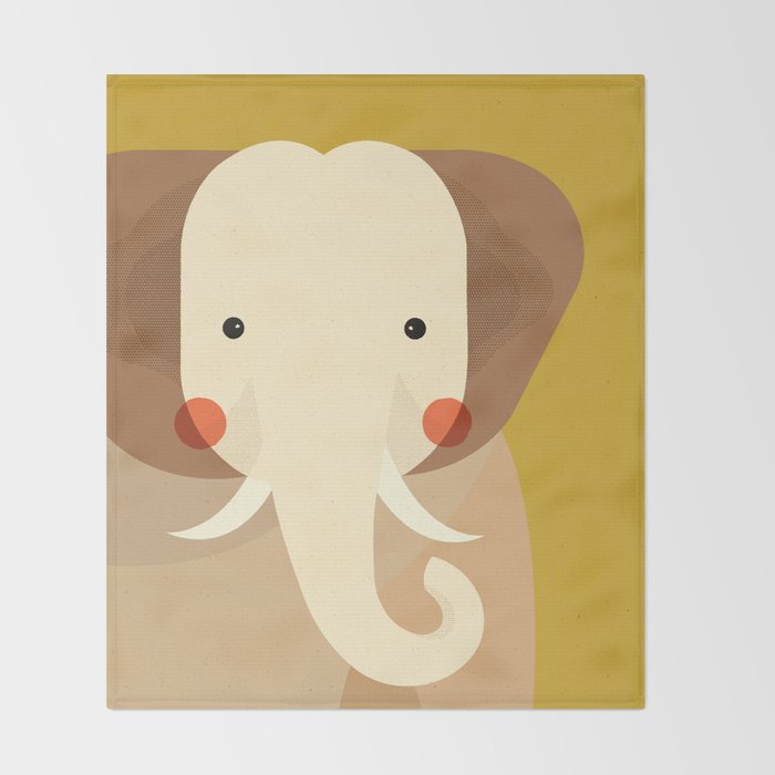 Elephant, Animal Portrait Throw Blanket Gallery Image 2