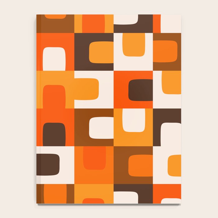 Mid Century Modern Concordance Retro Geometric Pattern in 70s Brown and Orange 2 Notebook Gallery Image 4